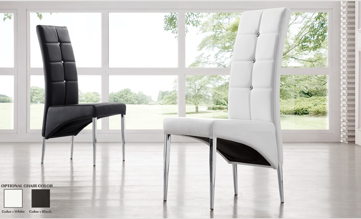 Vesta Studded Faux Leather Dining Room Chair In White 21163