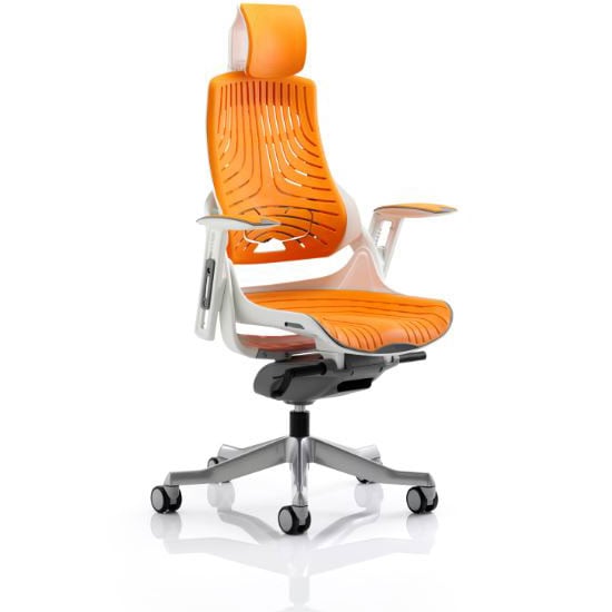 Product photograph of Zeta Executive Office Chair In Orange Elastomer from Furniture in Fashion