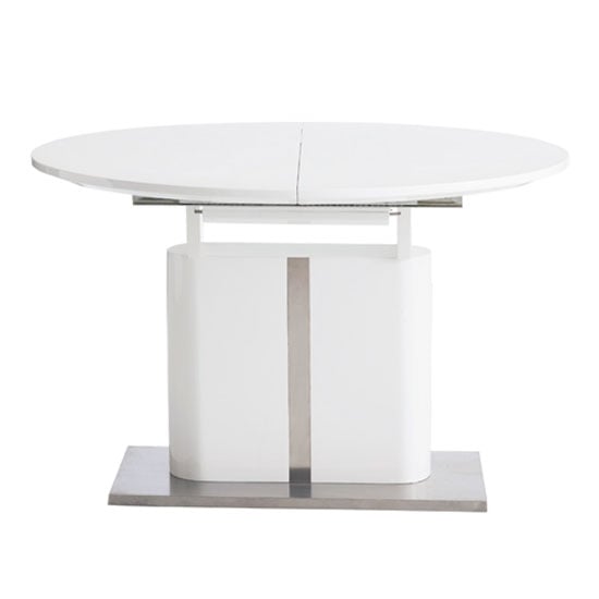 Tripton Extendable Dining Table In White Gloss With Chrome Tripton Extendable Dining Table In White Gloss With Chrome Base