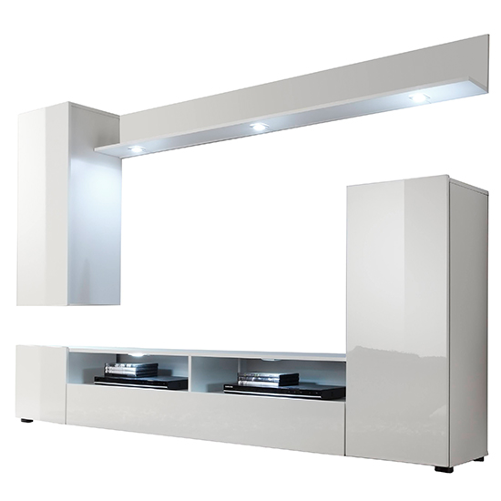 Delta Living Room Furniture Set 1 In White High Gloss With LED_4