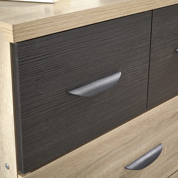 Margate Wide Chest Of Drawers In Sonoma Oak And Black_4