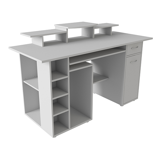 Drake Wooden Laptop Desk With 1 Drawer In White