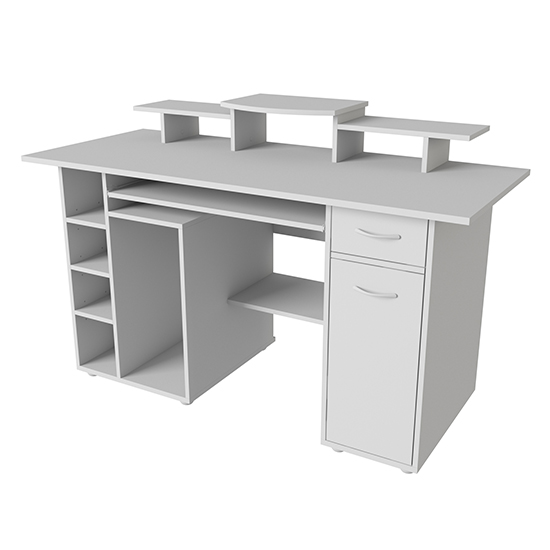 Drake Wooden Laptop Desk With 1 Drawer In White