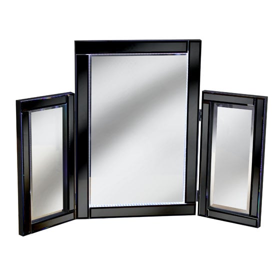 Photo of Bevelle black dressing table mirror