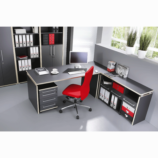 Photo of Duo anthracite workstation setting 2