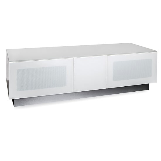 Crick LCD TV Stand Medium In White With Glass Door_2
