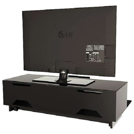 Crick LCD TV Stand Medium In Black With Glass Door_7