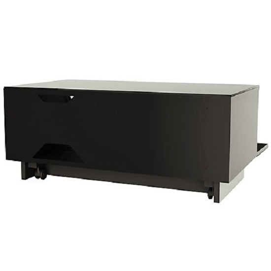 Crick LCD TV Stand Small In Black With Glass Door_2