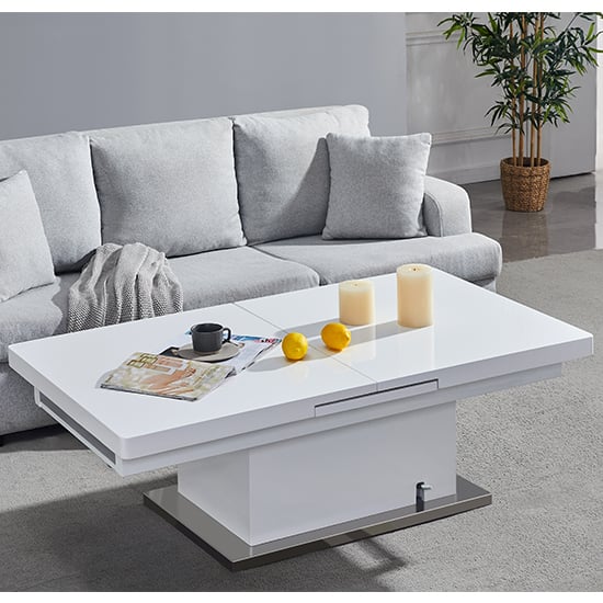 Elgin Extending High Gloss Coffee To Dining Table In White_2