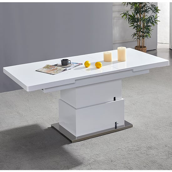 Elgin Extending High Gloss Coffee To Dining Table In White_4