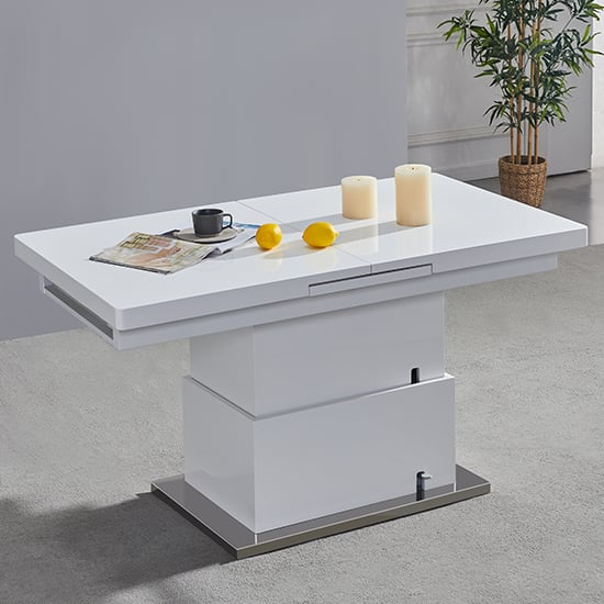 Elgin Extending High Gloss Coffee To Dining Table In White_5