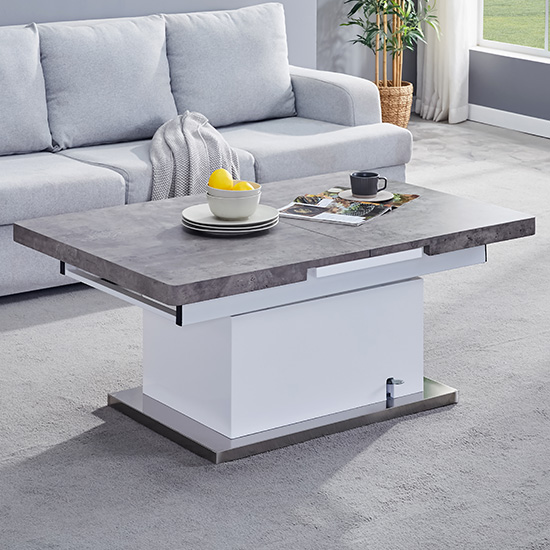 Elgin Extending White Gloss Coffee To Dining Table In Concrete_5