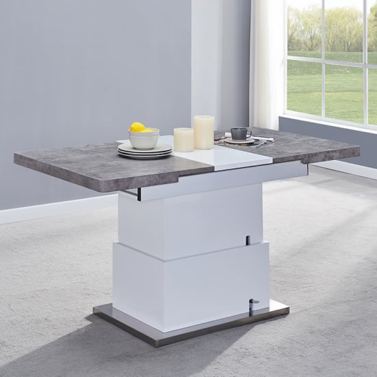 Elgin Extending White Gloss Coffee To Dining Table In Concrete_2
