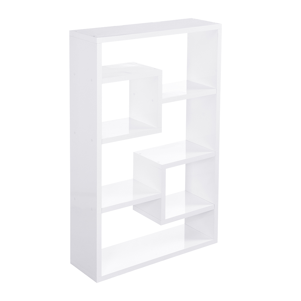 Escala Wide High Gloss Display Shelving Unit In White