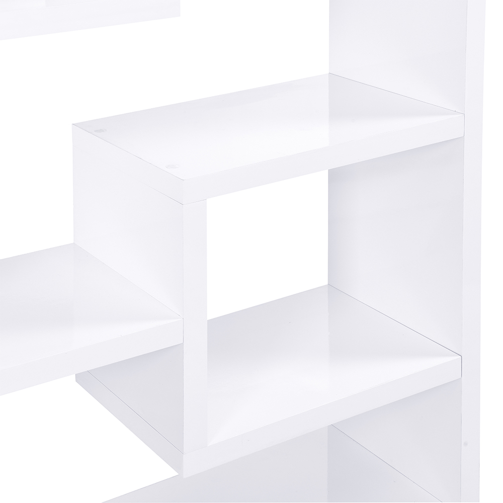 Escala Wide High Gloss Display Shelving Unit In White