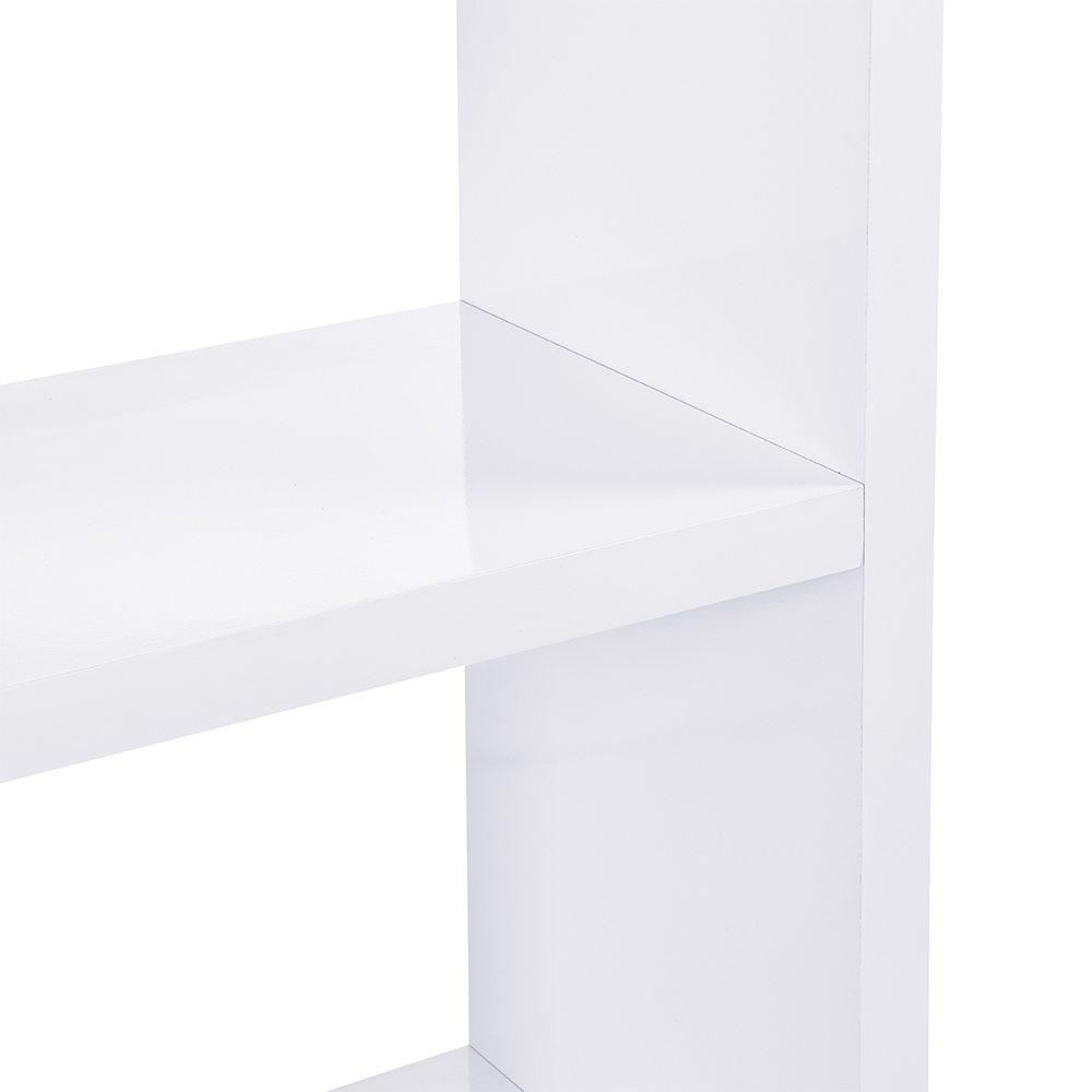 Escala Wide High Gloss Display Shelving Unit In White