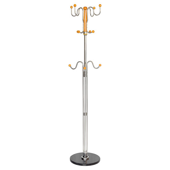 Modern Coat Stand With Light Wood Effect Hangers In Chrome Furniture