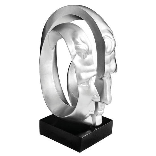 Product photograph of Face Sculpture In Silver High Gloss from Furniture in Fashion