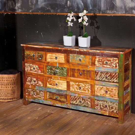 Felizes Multicoloured Wooden Sideboard With 16 Drawers Furniture