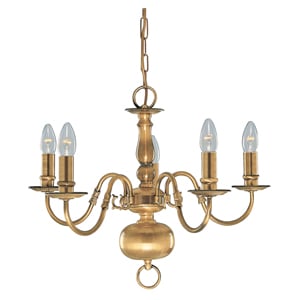 Flemish Antique Brass 5LT Ceiling Light