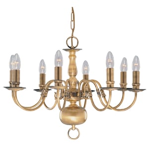 Product photograph of Flemish Antique Brass 8lt Ceiling Light from Furniture in Fashion