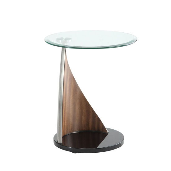 Florence Glass Lamp Table With Walnut And Satin Base Furniture in Fashion