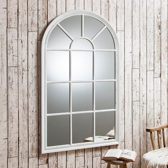 Fulham Wall Mirror In White With Window Pane Design_1