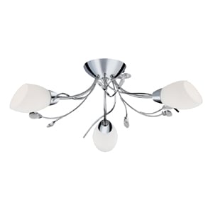 Product photograph of Gardenia Chrome Semi-flush With Opal Glass And Crystal Detail from Furniture in Fashion