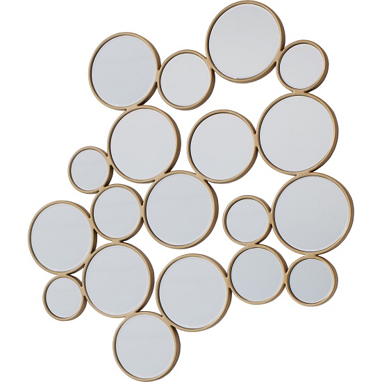 Athlone Contemporary Wall Mirror Bubbles In Soft Gold Frame_2