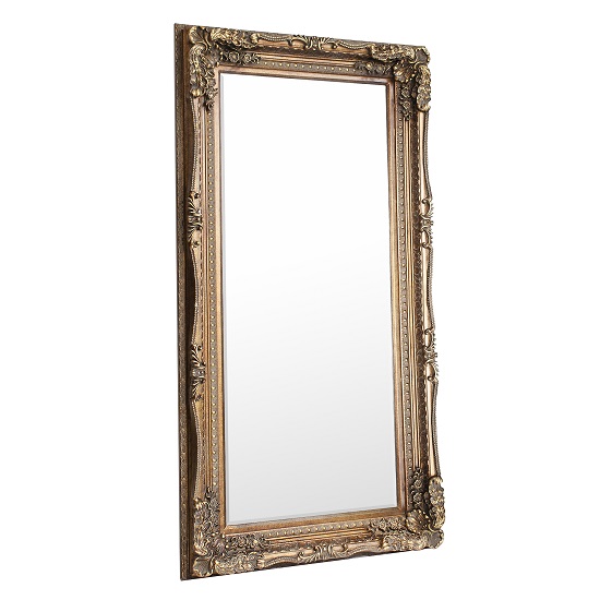 Luxembourg Baroque Style Floor Mirror Rectangular In Gold