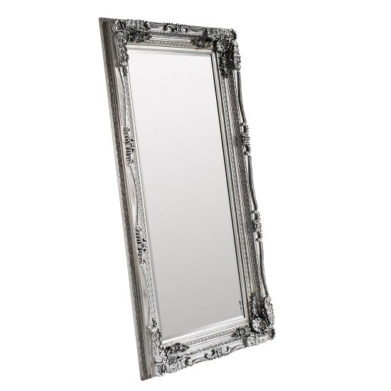 mewmewcat Baroque Style Free-Standing Mirror Floor Mirror Dressing Mirror Bedroom Furniture 160x40 cm Silver 