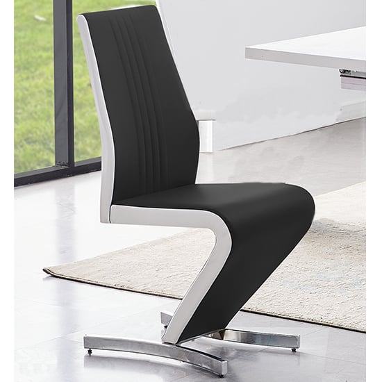 Read more about Gia faux leather dining chair in black and white