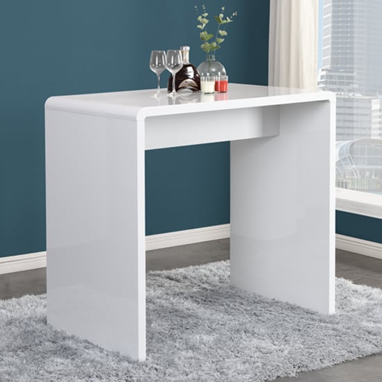 Photo of Glacier high gloss bar table rectangular in white