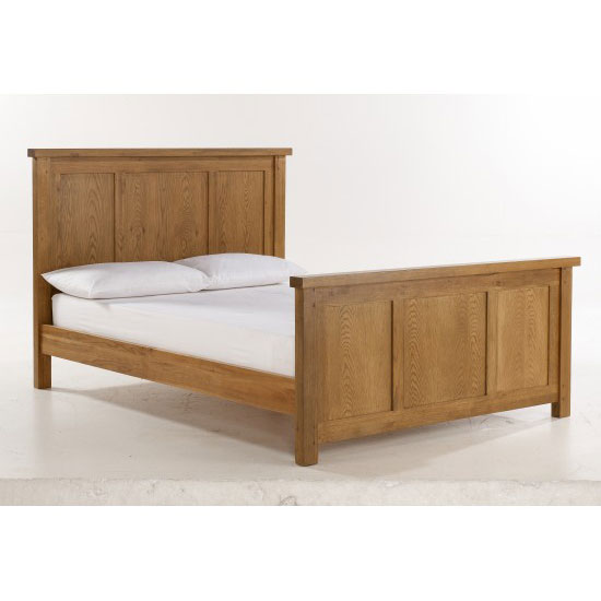 Honey Solid Oak Finish King Size Bed 22553 Furniture in
