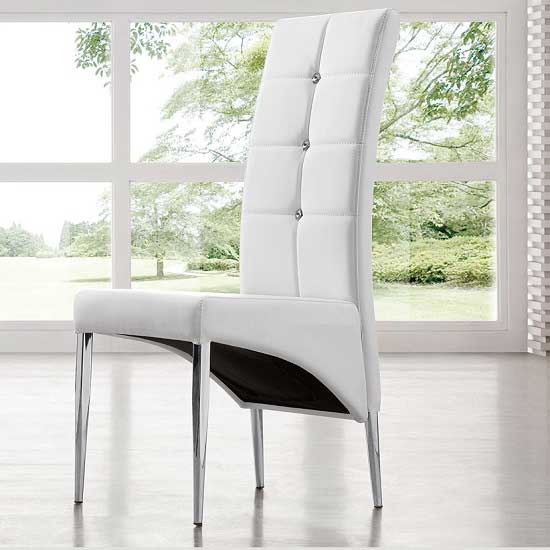 Halo Magnesia Marble Effect Dining Table 6 Vesta White Chairs_3