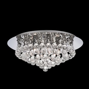 Product photograph of Hanna Chrome Flush Crystal Ball 6 Light Ceiling Light from Furniture in Fashion