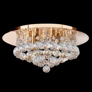 Product photograph of Hanna Semi Flush Gold Finish 4 Light Ceiling Light from Furniture in Fashion