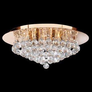 Product photograph of Hanna Semi Flush Gold Finish 6 Light Ceiling Light from Furniture in Fashion