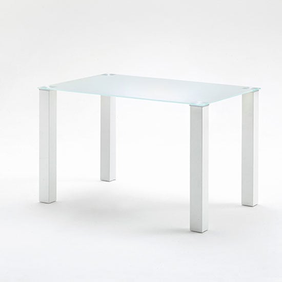 Photo of Hanna 120cm rectangular frosted glass top dining table only