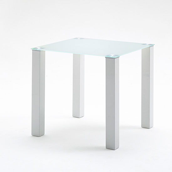 Hanna 80Cm Square Frosted Glass Top Dining Table Only