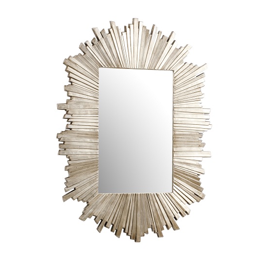 Hatfield Starburst Wall Mirror Rectangular In Dark Gold Furniture in Fashion