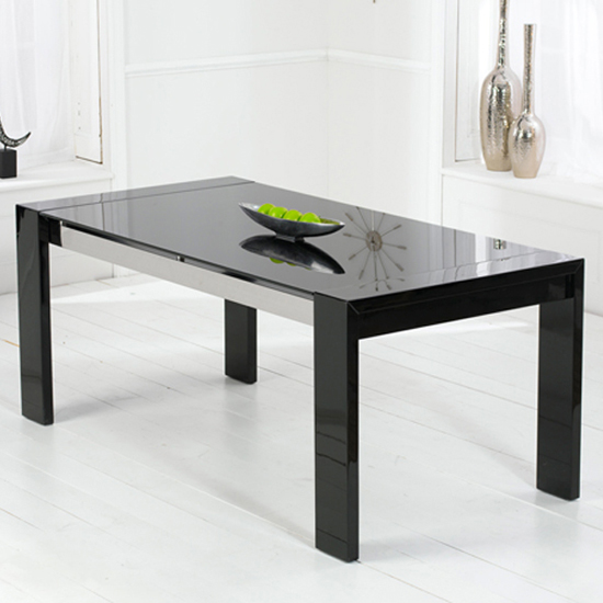 Lexus High Gloss Black Glass Dining Table Only 13172