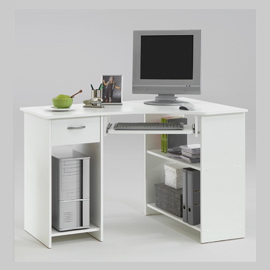 Home Office White Corner Computer Desk  - 5 Essential Features Computer Desks For Classrooms Should Have