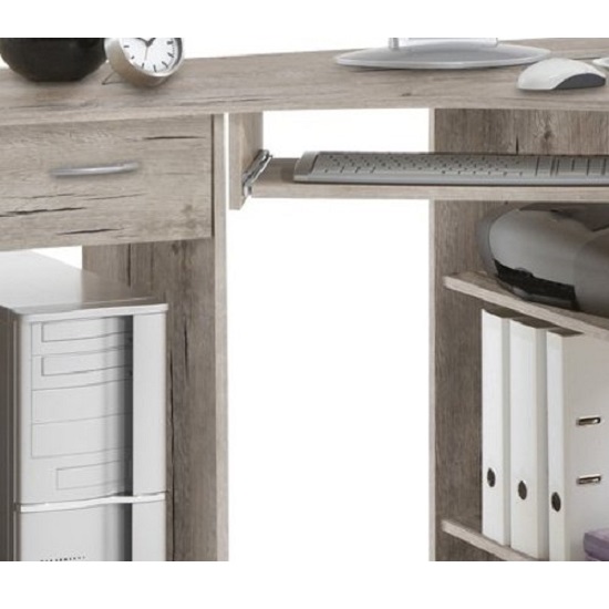 Felix Home Office Wooden Corner Computer Desk In Sand Oak Furniture