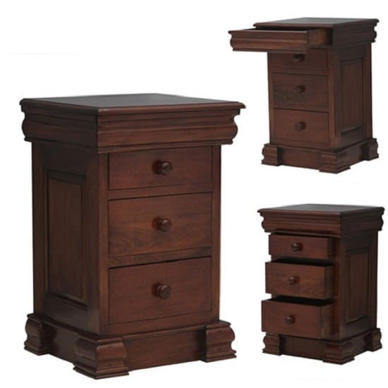 Belarus Bedside Cabinet In Mahogany With 4 Drawers