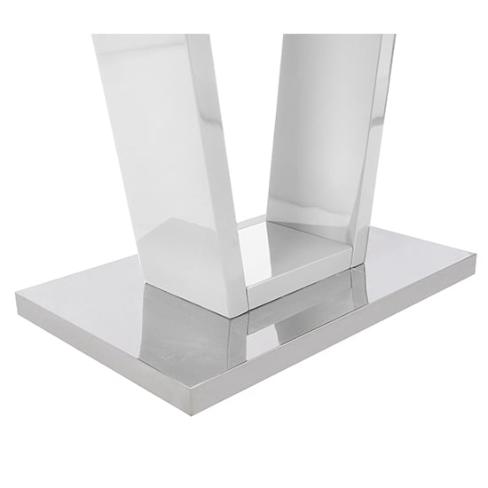 Ilko High Gloss Bar Table Rectangular Glass Top In White