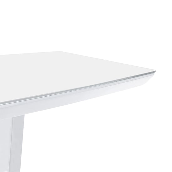 Ilko High Gloss Bar Table Rectangular Glass Top In White