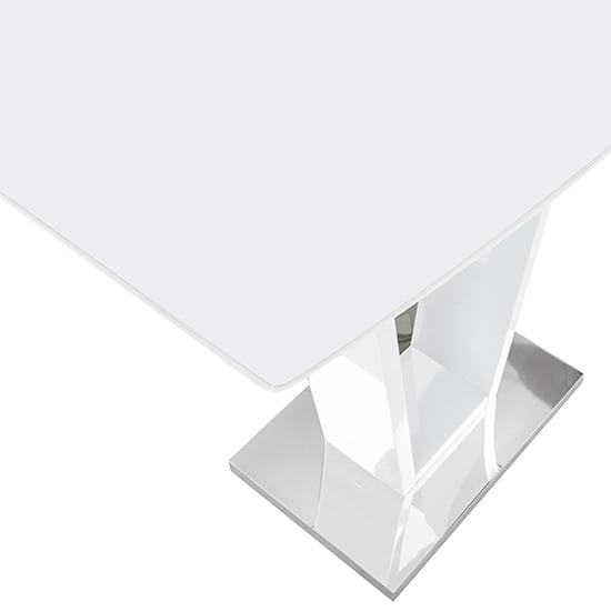 Ilko High Gloss Bar Table Rectangular Glass Top In White