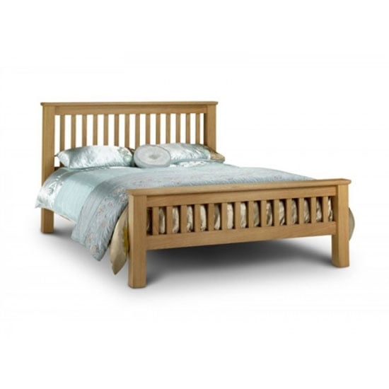 Product photograph of Achaia 135cm Wooden Bed In Oak Finish from Furniture in Fashion