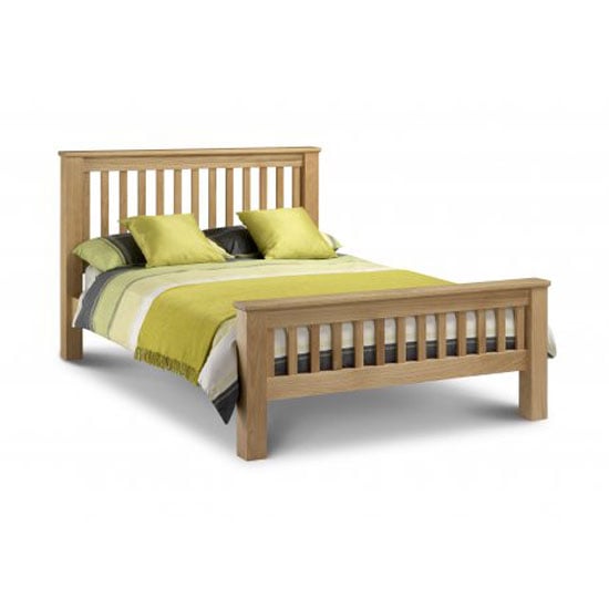 Product photograph of Achaia 150cm Wooden Bed In Oak Finish from Furniture in Fashion